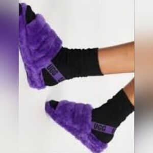 UGG Plush Purple Slide Sandals